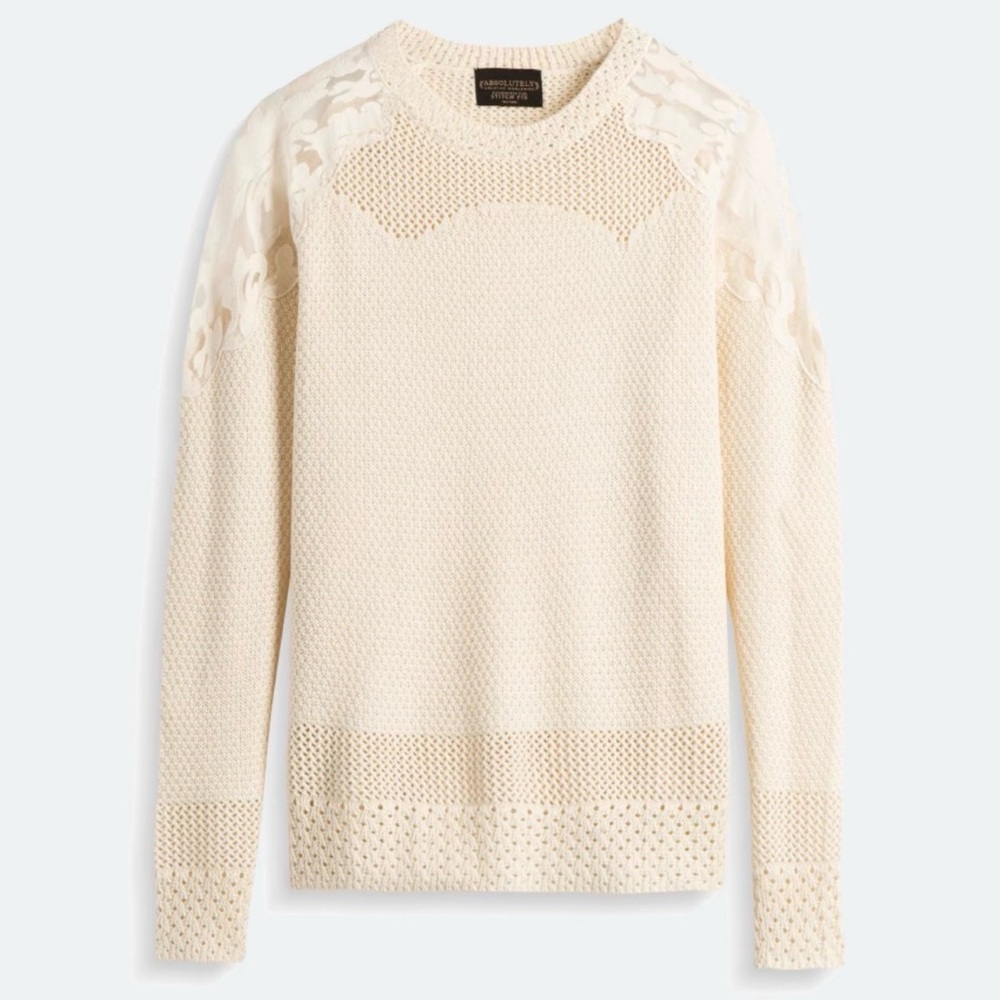 Absolutely Cream Sweater with Lace Details